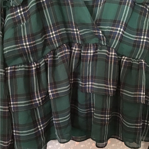 Torrid Plaid Ruffle Blouse - Picture 6 of 7